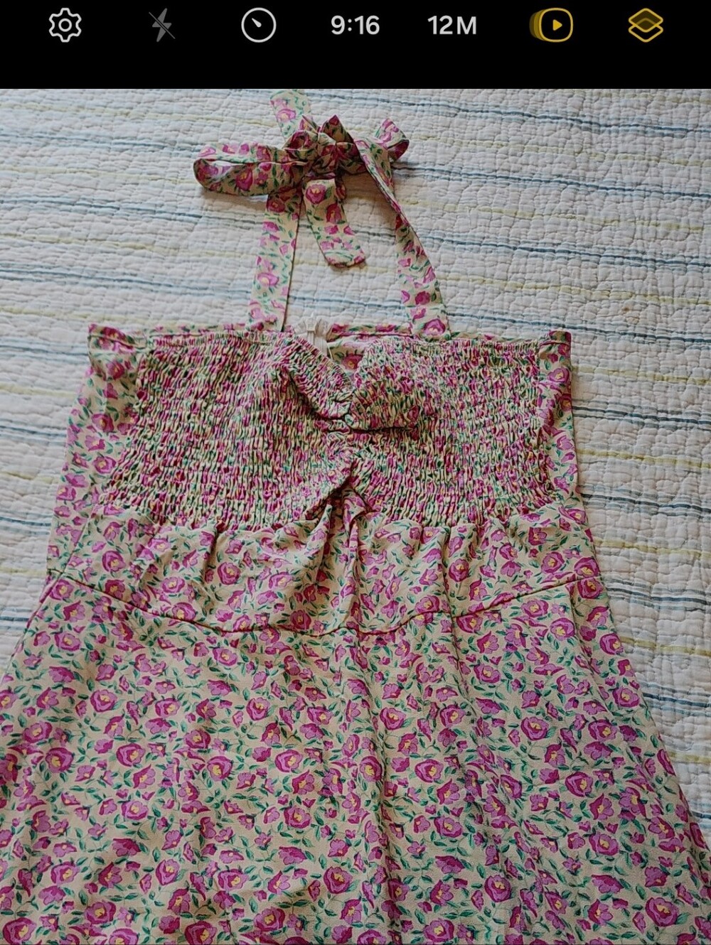 SHEIN Pink Floral Tie-Halter Sundress